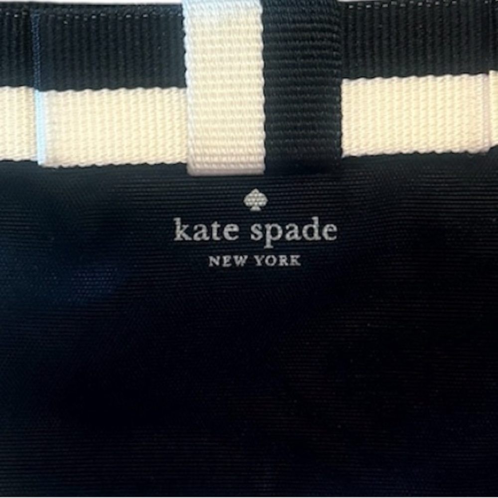 Kate Spade Black and White Stripe Key Pouch - Picture 2 of 4